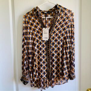 Zara Geometric Patterned Women's Top